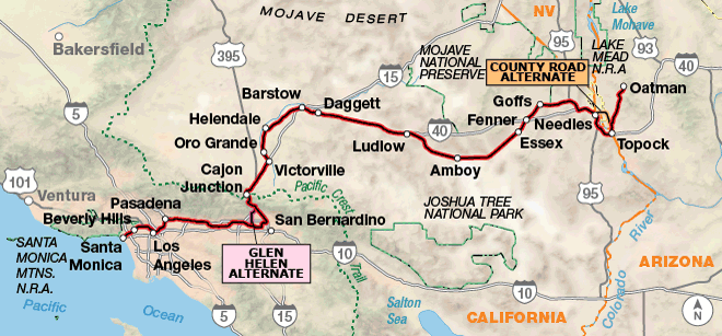 Route 66 Detailed Map