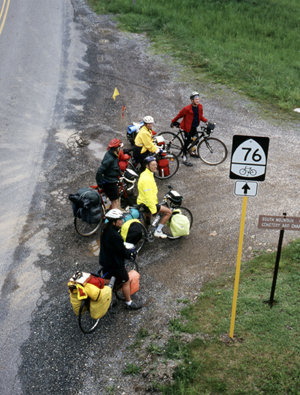 TransAm group on U.S. Bike Route 76, also know as the TransAmerica Trail