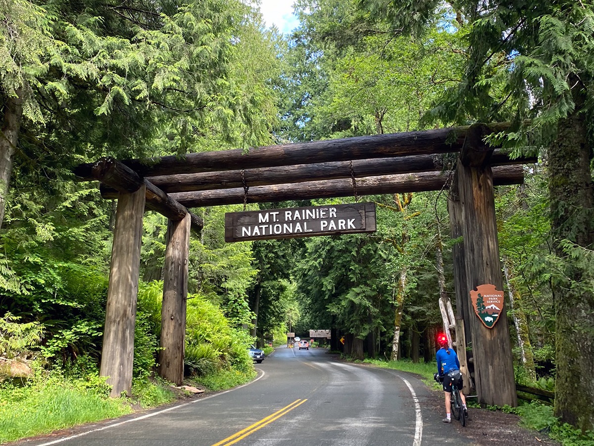 Cycling into Mount Rainier National Park